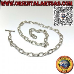 925‰ silver necklace with oval ring chain measuring 54 cm x 8*2 mm