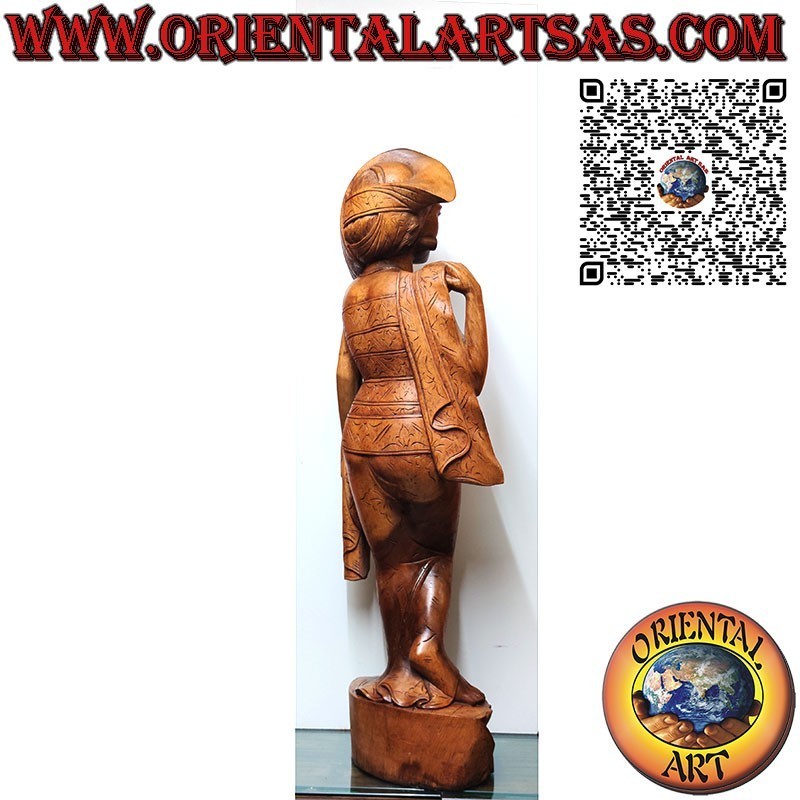 Scultura di donna Balinese realizzata da unico blocco di legno 1 m.
