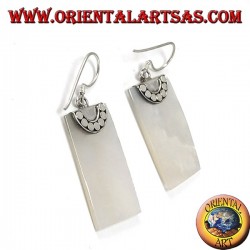 Pendientes de plata con madre perla rectangular de