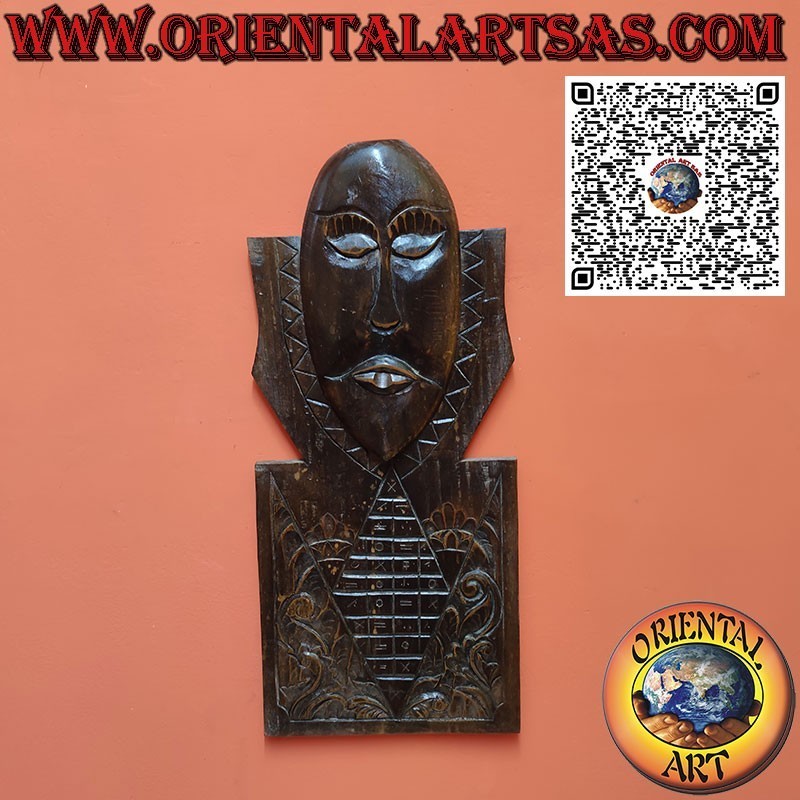Calendario rituale con maschera in legno dei Dayak Borneo (Kalimantan)