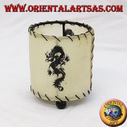 Leather dragonfly holder with cylindrical dragon