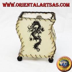Leather gown holder, S-shaped, with dragon drawn