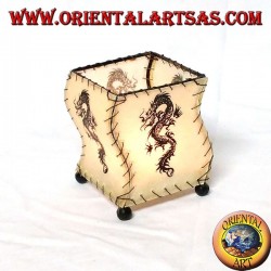 Leather gown holder, S-shaped, with dragon drawn