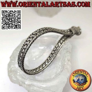 925‰ silver double flat braid bracelet with serpentine (20)