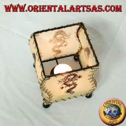 Leather gown holder, S-shaped, with dragon drawn