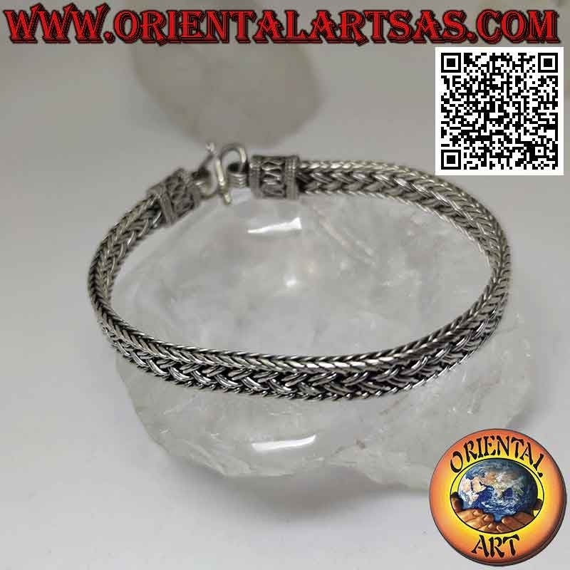 copy of 925‰ silver double flat braid bracelet with serpentine (21)