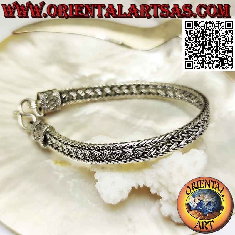 copy of 925‰ silver double flat braid bracelet with serpentine (21)