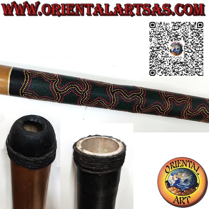 Australian didgeridoo hand-painted bamboo with Aboriginal technique