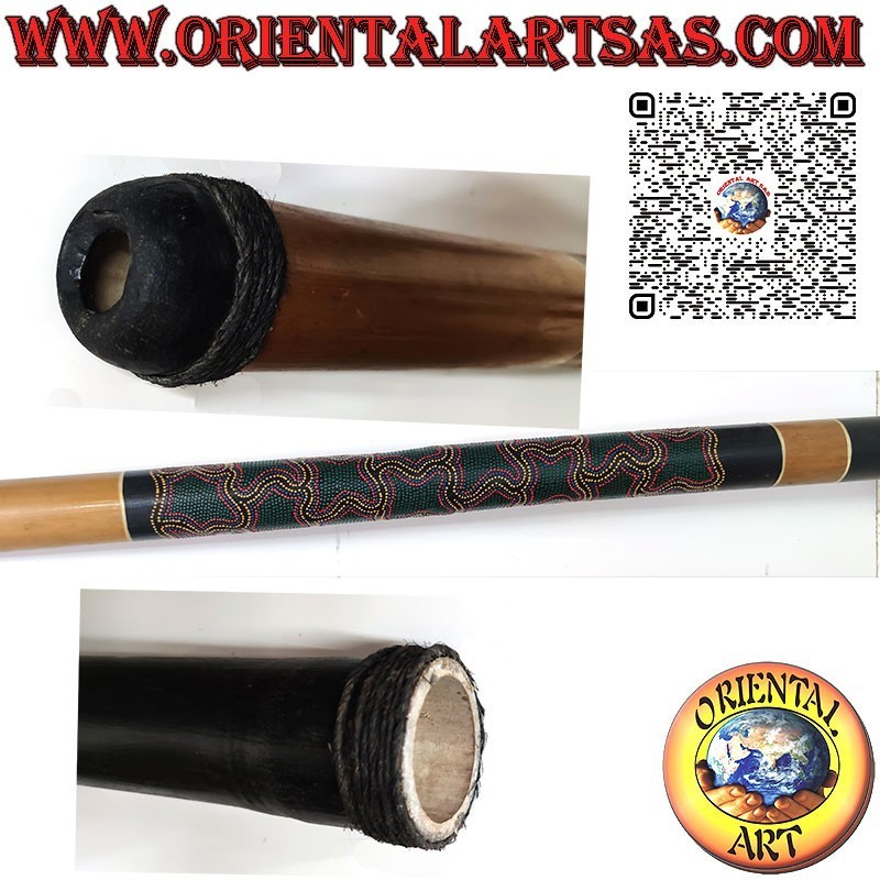 Didgeridoo australiano il bambù dipinto con tecnica aborigena fatto a mano