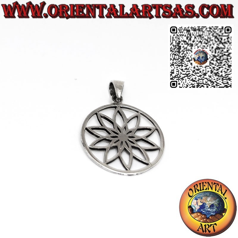 Geometrisches Mandala Lotusblüte Anhänger 925 Silber | Oriental Art