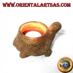 Candle holder in turtle terracotta