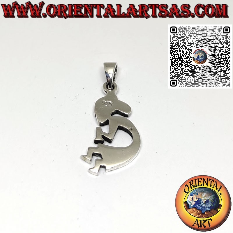 Pendentif en argent Kokopelli symbole de joie et de fertilité, Petit