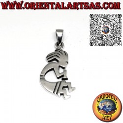 Ciondolo in argento di kokopelli simbolo di gioia e fertilità, Piccolo