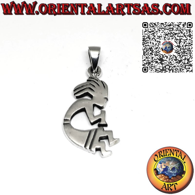 Pendentif en argent Kokopelli symbole de joie et de fertilité, Petit