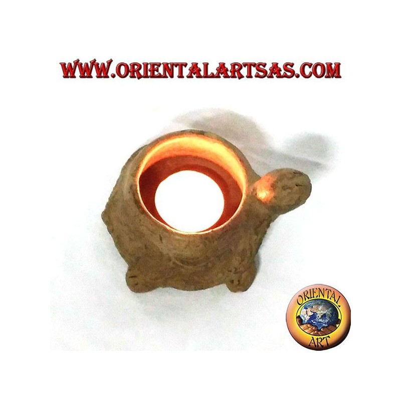 Candle holder in turtle terracotta