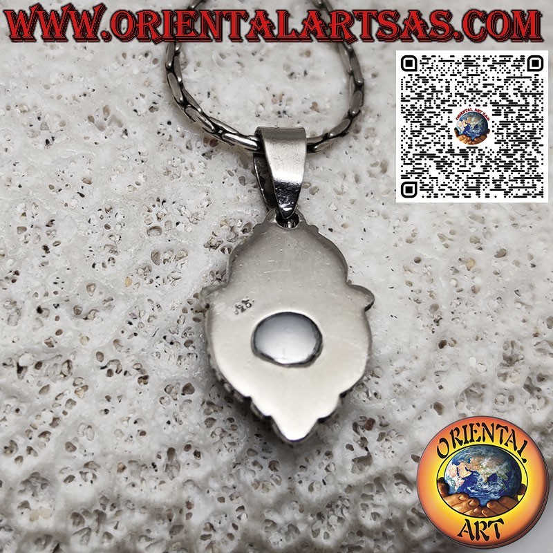 Silver pendant with pearl set and surrounded in baroque style