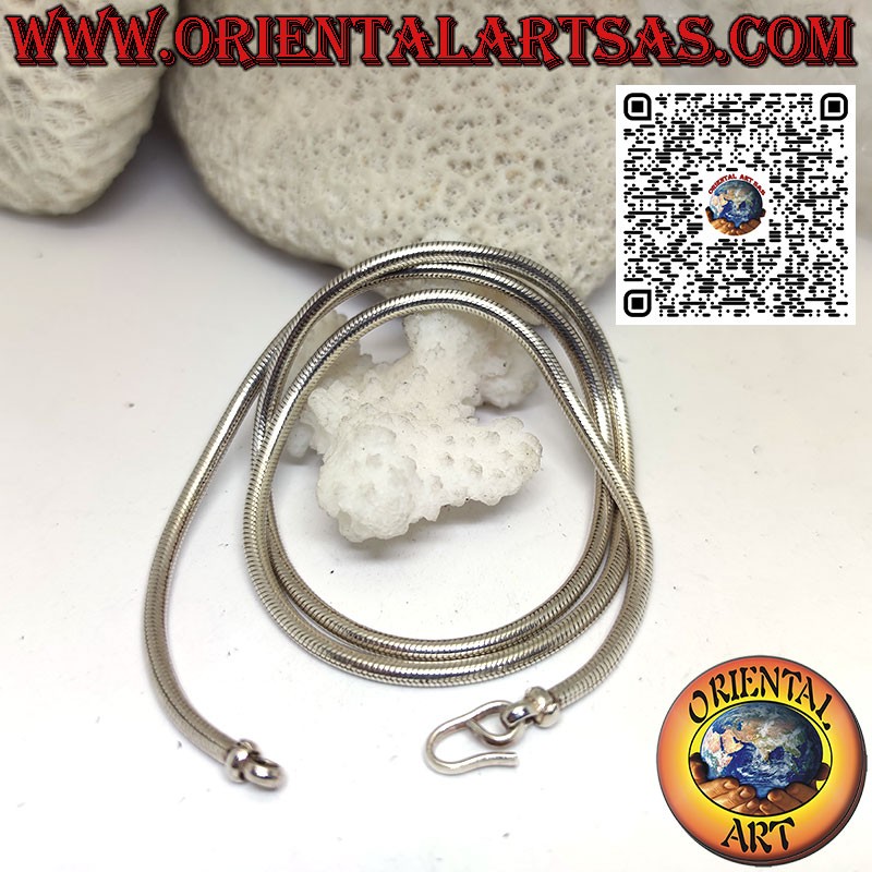 Collar de eslabones de serpiente de 52 cm x 3 mm en plata 700 ‰