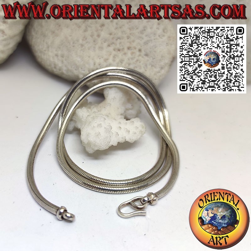 Collana in argento  a maglia snake da 52 cm x 3 mm