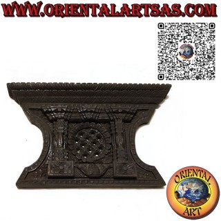 Reproducción antigua de ventana nepalí de Bhaktapur en palisandro