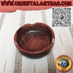 Hoher runder Aschenbecher aus Terrakotta in natürlicher Lombok-Farbe