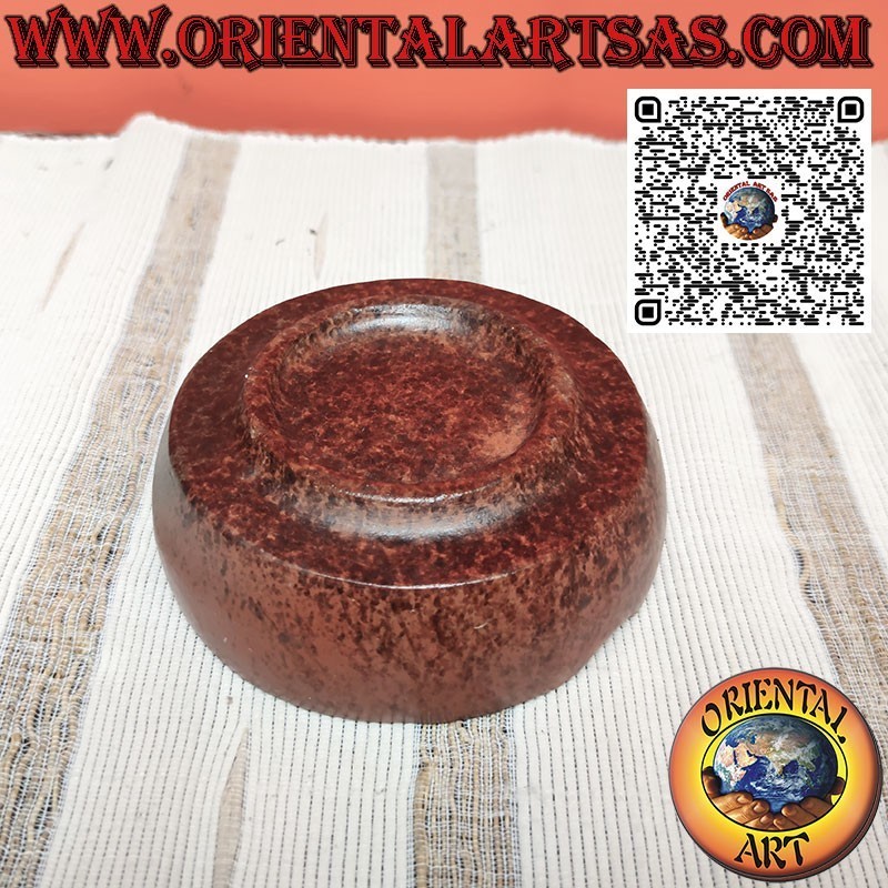 Cenicero alto redondo de terracota con color natural Lombok