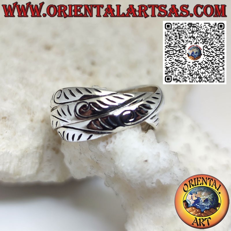 Anello in argento 925 a 3 anelli da 4 mm. modello cartier con incisoni