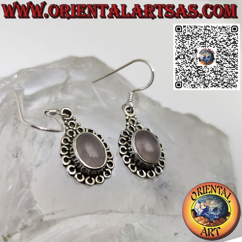 Orecchini in argento con quarzo rutilato (golden quartz) tondo