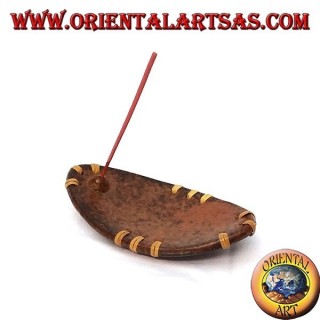 Burn incense, elliptical in terracotta