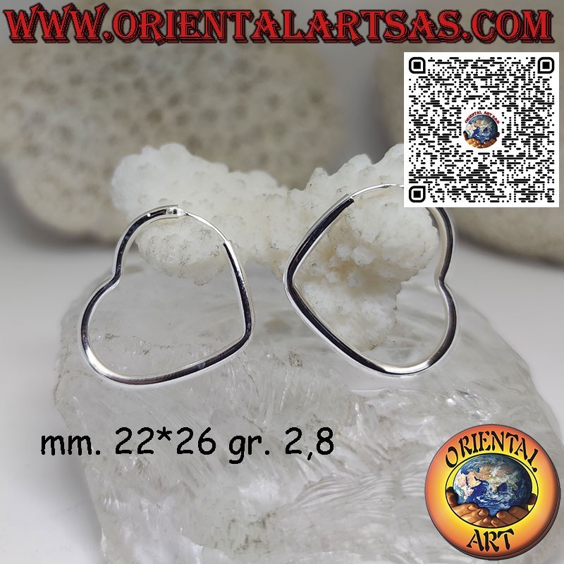 Ohrringe aus 925‰-Silber mit röhrenförmigen Kreisen in Form eines Herzens, Liebe
