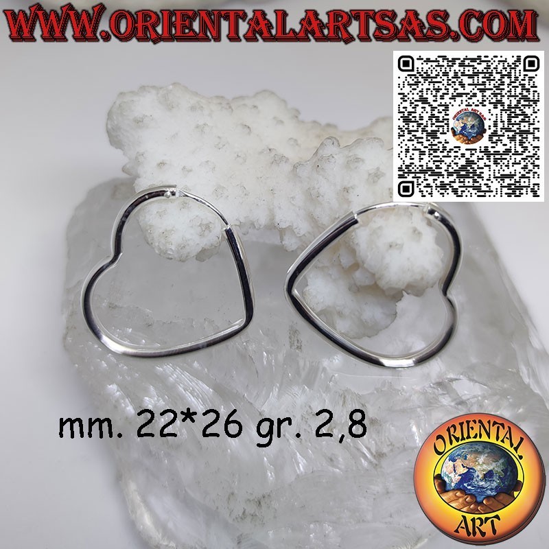 Pendientes de plata 925 ‰ con círculos tubulares en forma de corazón, amor