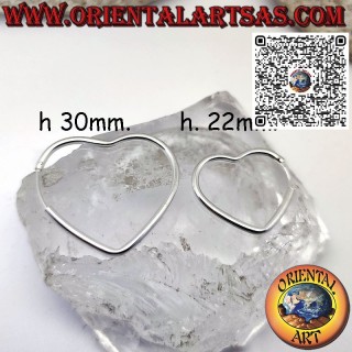Boucles d'oreilles en argent 925‰ avec cercles tubulaires en forme de coeur, amour