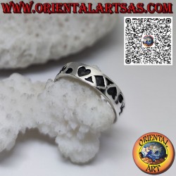 Silver band ring with star,...