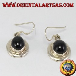 Silver earrings with Black star