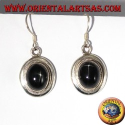 Orecchini d'argento con Black star 