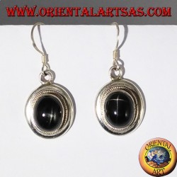 Silver earrings with Black star