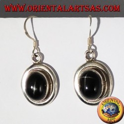 Silver earrings with Black star