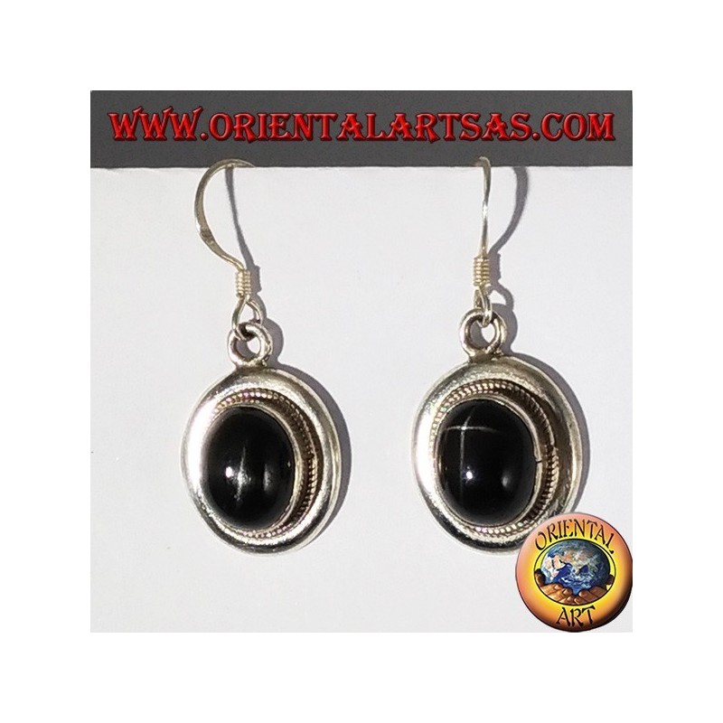 Orecchini d'argento con Black star 