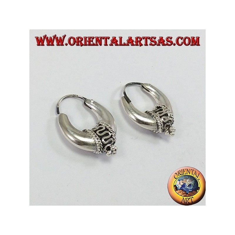 Silber-Ohrringe, verziert sichel Kreis 20 mm