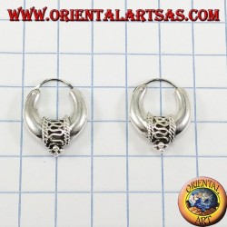 Silber-Ohrringe, verziert sichel Kreis 20 mm