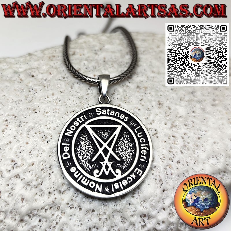 Silver pendant, Nomine Dei Nostri Satanas Luciferi Excelsi