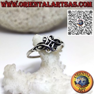 Silberring mit keltischem Knoten der unendlichen Liebe des Paares