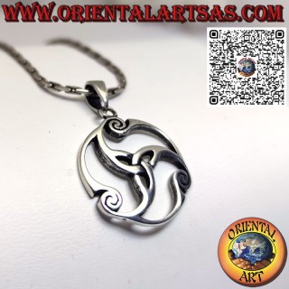 Colgante de plata 925 Nudo Tyrone girando en el universo, Celta