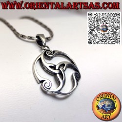 925 silver pendant Tyrone knot rotating in the universe, Celtic