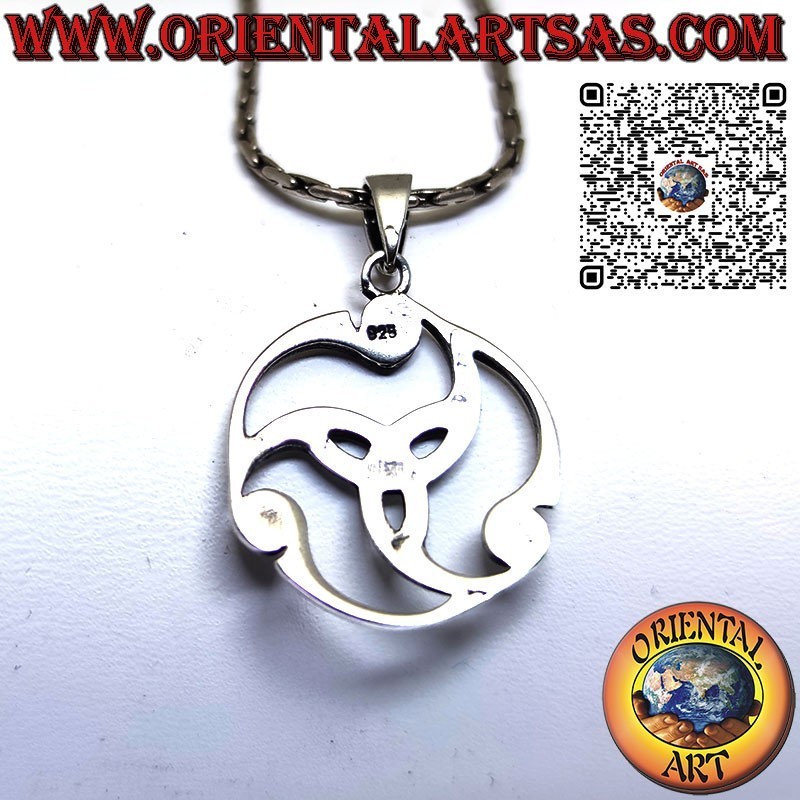 Pendentif argent 925 noeud Tyrone tournant dans l'univers, celtique