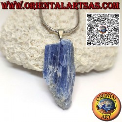 Raw blue Kyanite pendant with hypoallergenic metal hook