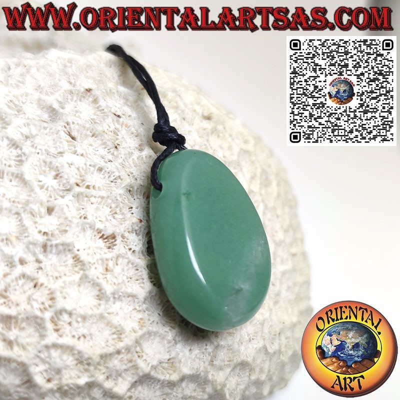Ciondolo Avventurina Verde Naturale Burattata Traforato | Oriental Art