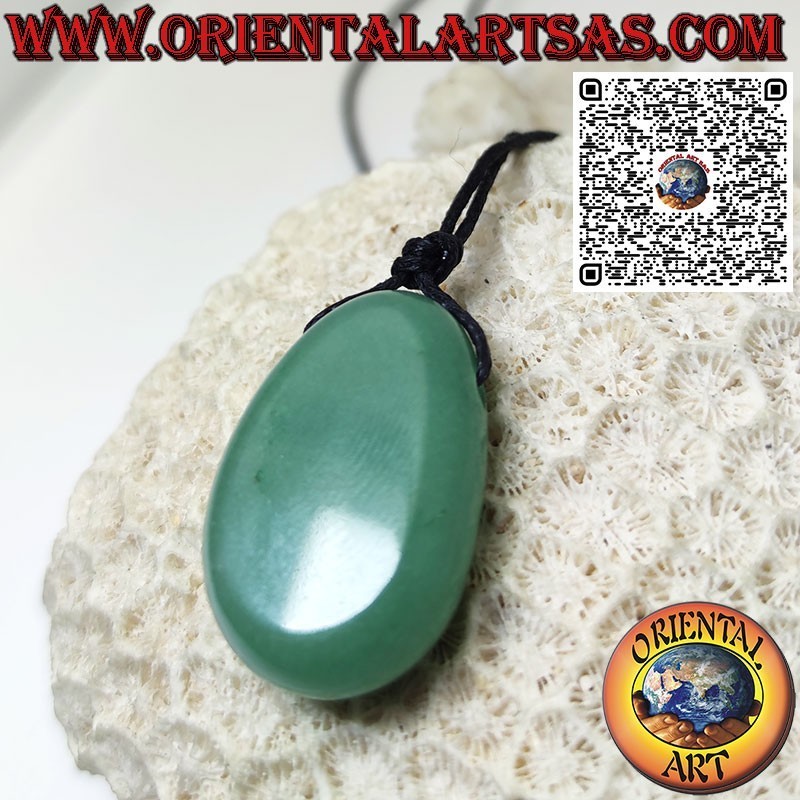 Natural Green Aventurine Carved Pendant Necklace | Oriental Art