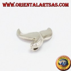 Silver pendant, wavy whale tail