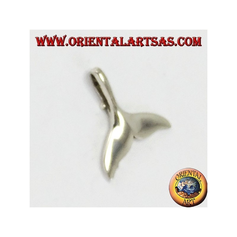 Silver pendant, small whale tail