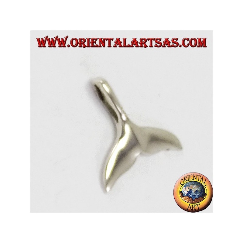 Silver pendant, small whale tail